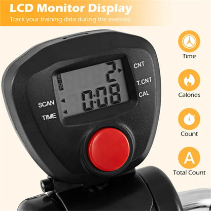 Multi-Functional Senior Fitness Machine - Full-Body Low-Impact Workout + Hand/Foot Massage, Black+Orange